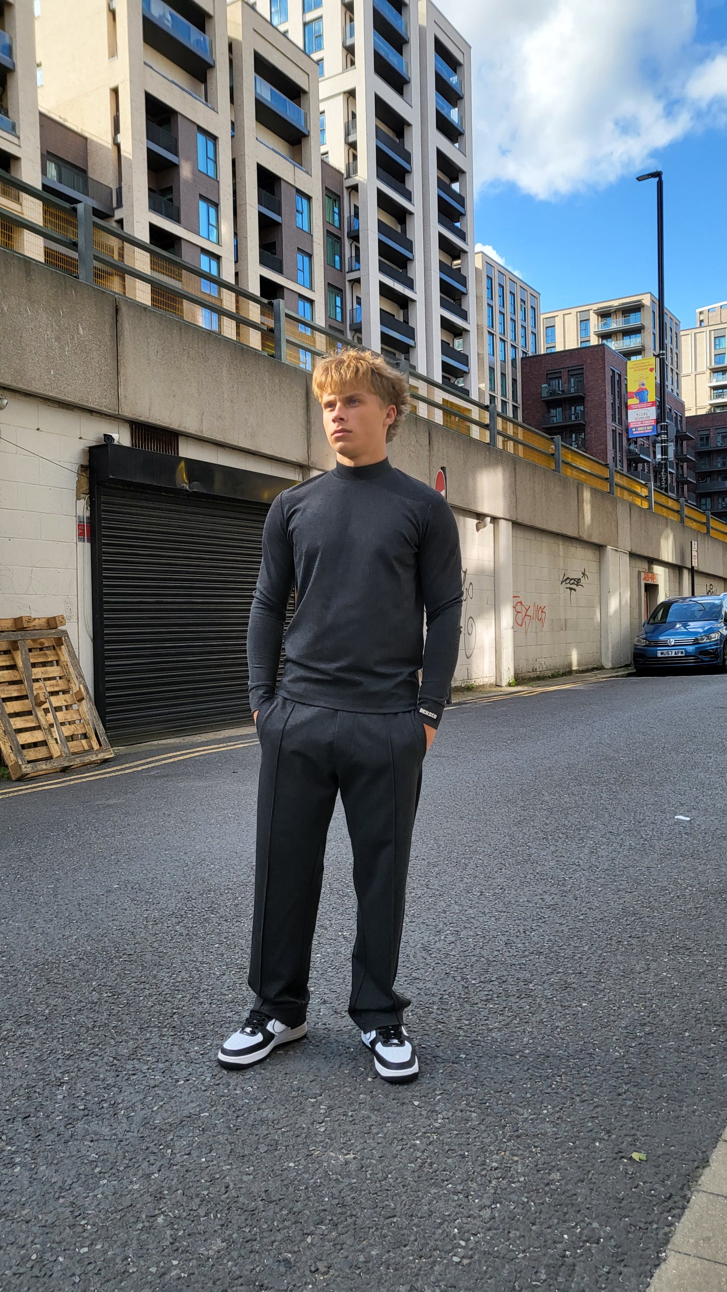 Turtleneck top charcoal